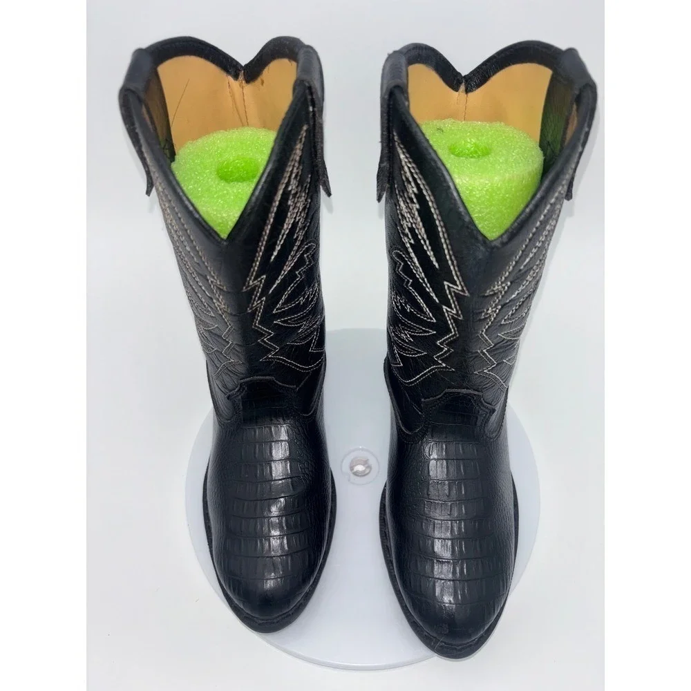 SMARTFIT Black Cowboy Boots Western Cowgirl Kid Croc Crocodile Toddler Little 13